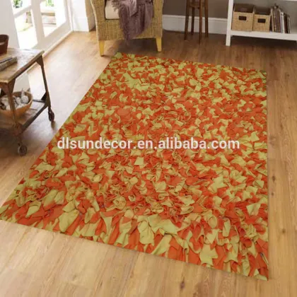orange hand tufted cotton rag rugs
