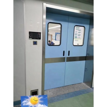 Medical steel electric sliding clean door double door