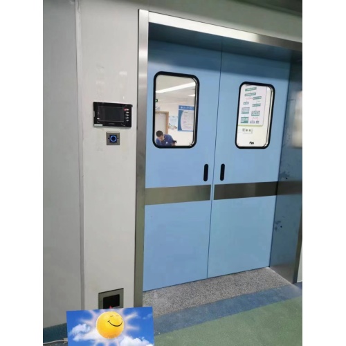 Medical steel electric sliding clean door double door