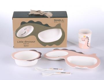5 pcs kids dinnerware set dinasour shaped