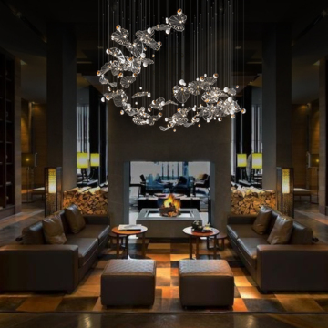 Modern LED Chandelier Pendant Light for Hotel Lobby and Villa Staircase Interior Decoration