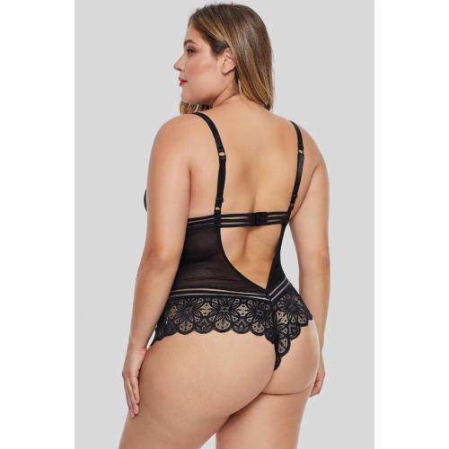 Lencería transparente de talla grande para mujer