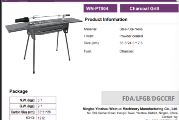 Lightweight Stainless Steel Charcoal Grill