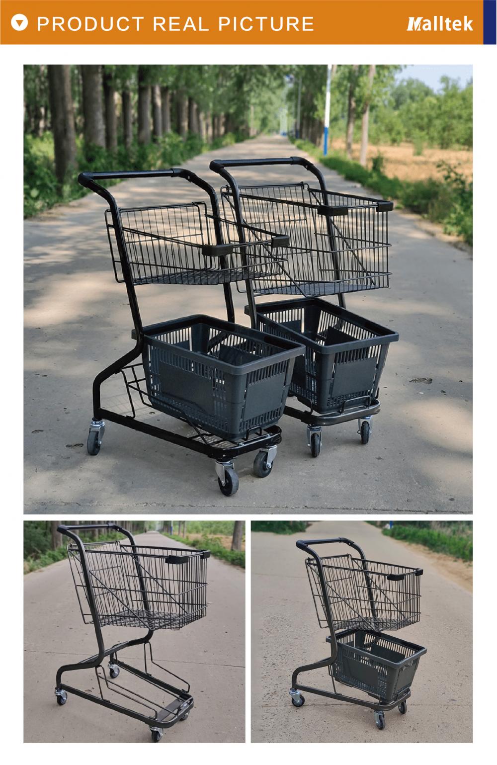 Supermarket Storage Metal Shopping Basket Trolley