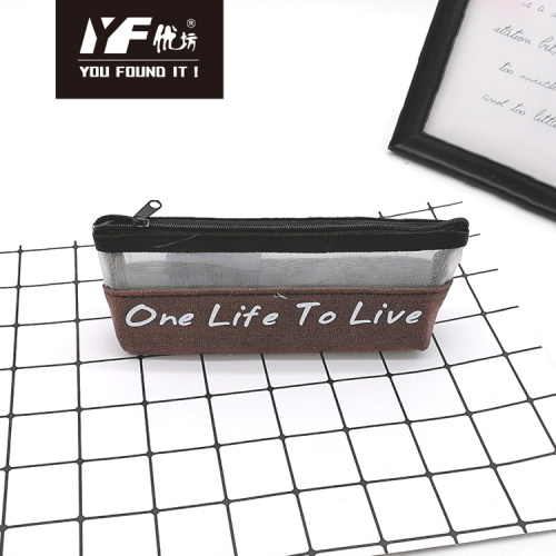 Nylon Mesh Pencil Case Unisex one life to live mesh pencil case Factory