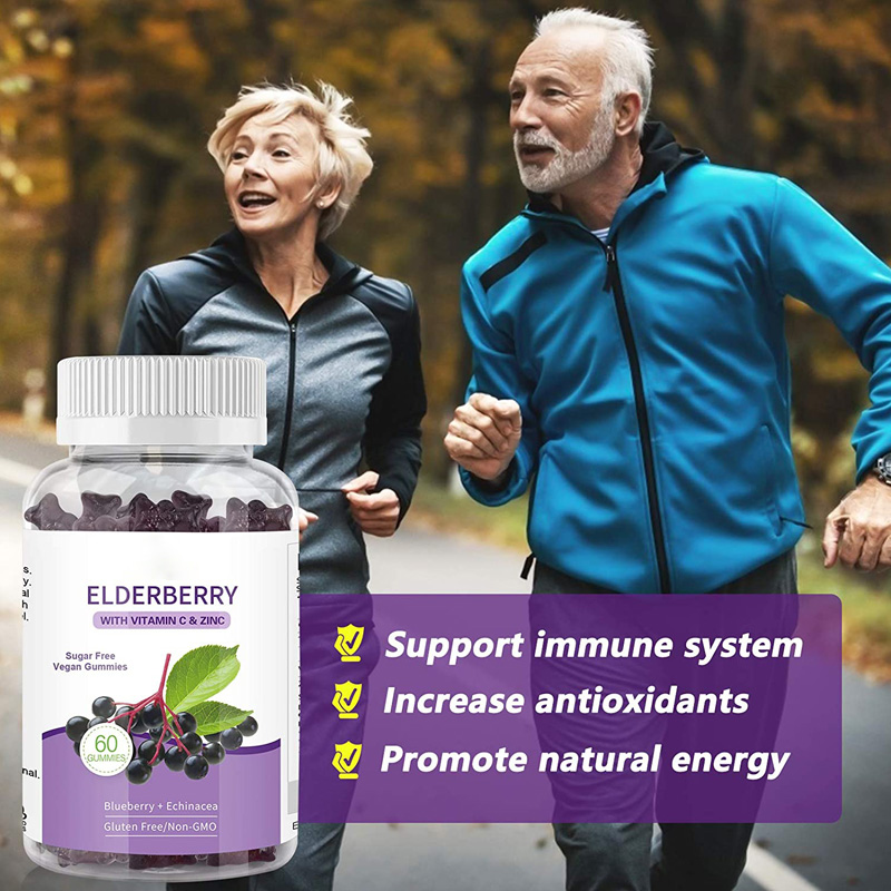 Private Label Immune Support Antioxidants Elderberry Gummies Organic Elderberry Supplement Daily