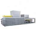 Horizontal hydraulic baling machine with Feed door