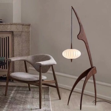 Mid Century Designer Large Wooden Tripod Floor Lamps for Modern Living Room and Bedroom