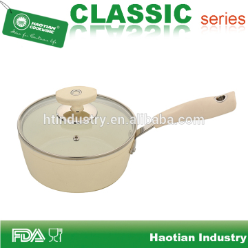Forged Aliminum White Ceramic Coated Sauce Pan