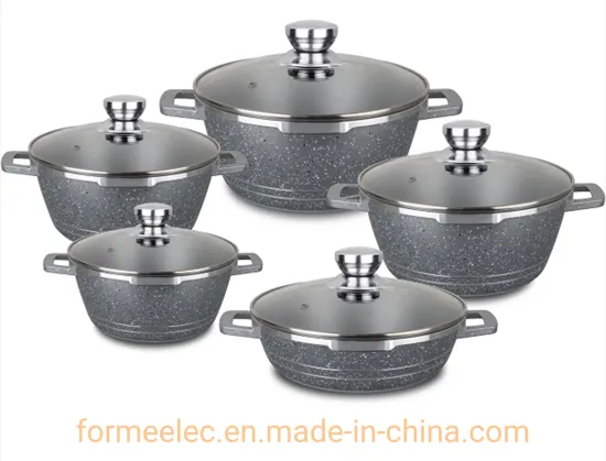 Casserole Granite Set 10PCS Cookware Set Aluminum Casserole Ceramic Coating Stewpot