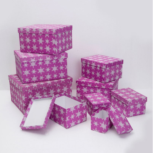 Caja de Navidad cuadrada de diferentes tamaños con tapa