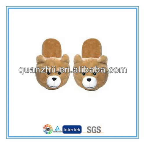 Plush animal slippers for women anti-skidding