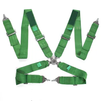 TAKA Green Seat Belt 4 Point Snap-On Racing Harness with Logo