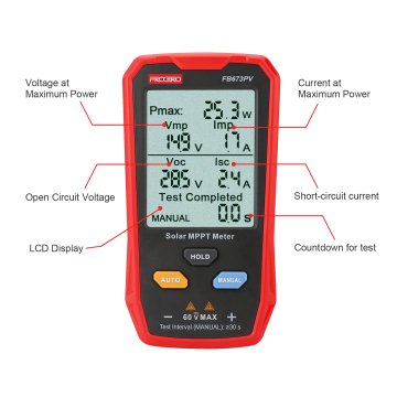 New FB673PV 800W LCD MPPT Solar Panel Tester