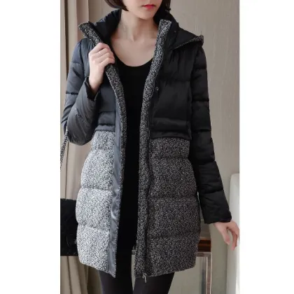2015 Women 100% Polyester Long Joint Duck Down Jacket
