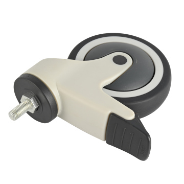 M16 Threaded Stem Swivel Medical Caster Wheel with Brake