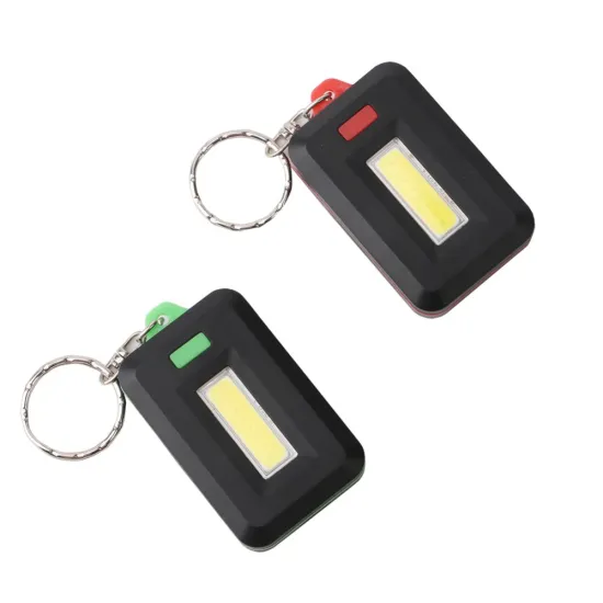 HENGBO-COB LED Pocket Flashlight Light 3-Mode Mini Lamp Key Chain Ring Keychain