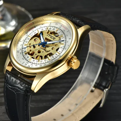 famous brand OEM black mechanical chronograph watch