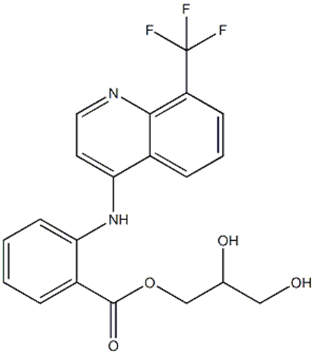 Benzoic acid,2-[[8-(trifluoromethyl)-4-quinolinyl]amino]-, 2,3-dihydroxypropyl ester CAS 23779-99-9