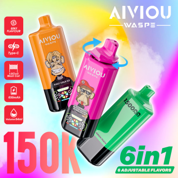 Gudang UE Waspe 150000 150K Puff 6in1 Smoke Wape Rokok Elektronik Sekali Pakai Grosir