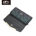 Geometric luminous wallet with handle PU leather