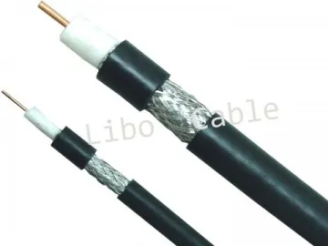 75 Ohm Rg500 Coaxial Cable For Cctv System, Braiding Catv Coaxial Cable
