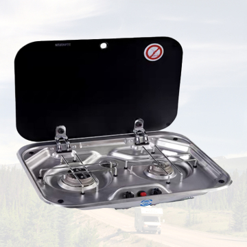 Factory Direct Stainless Steel RV Caravan Gas Stove with 2 Burners for Motorhomes