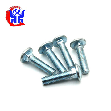 M12 Coarse Thread Carriage Bolt DIN 603 Class 4.8, 60mm Length, Low Carbon Steel, Zinc Plated