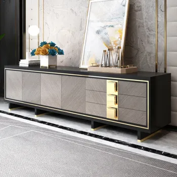 Modern Wood TV Stand with Storage Cabinet for Living Room