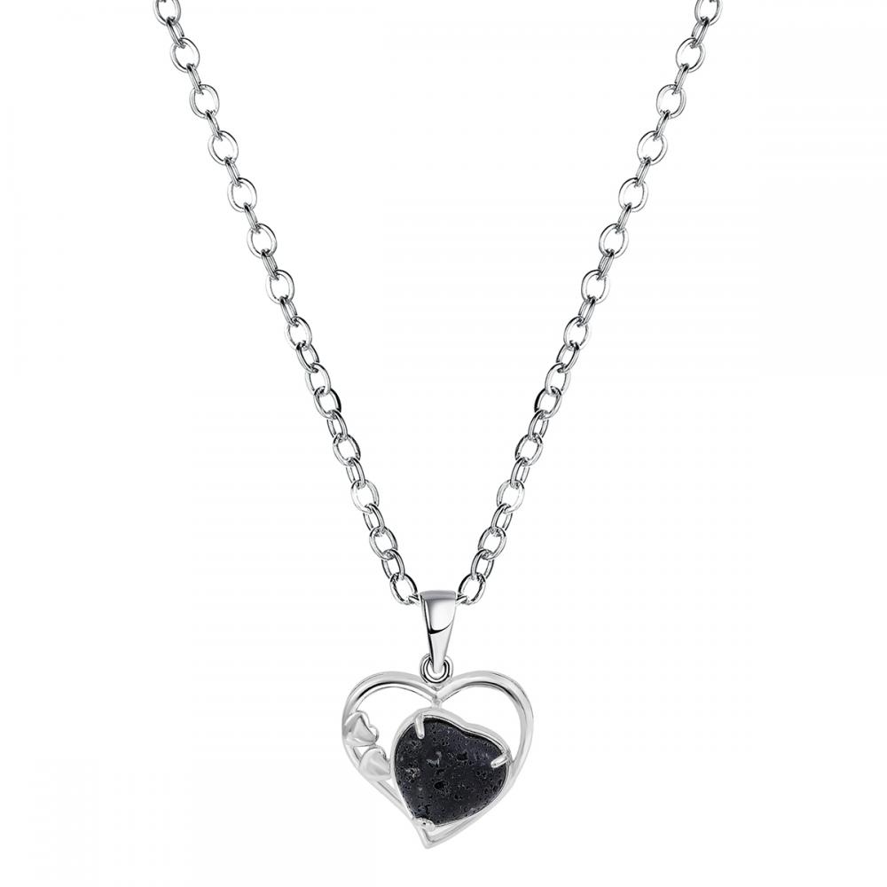 Lava Rock Love Heart Birthstone Pendante Colliers de pierre précieuse pour les femmes