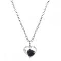 Lava Rock Love Heart Birthstone Pendant Gemstone Necklaces for Women