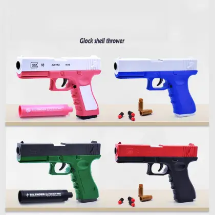 Soft Bullet Manual Loading Toy Gun with Glock Pistol Shell Ejection Simulation