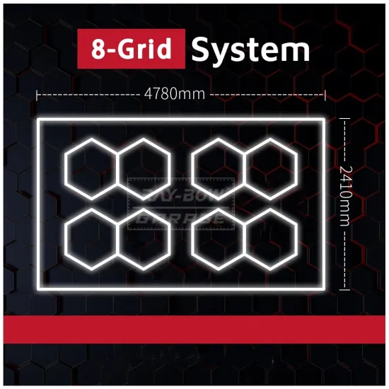Customizable 8-Grid LED Hexagon Workshop and Garage Lighting: 2025 Newest Design for Car Detailing and DIY Projects
