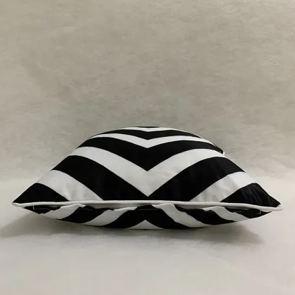 Customized Double Sided Black and White Chevron Stripe Moroccan Pillow Cushions
