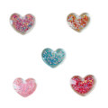 Kawaii Glitter Stars Heart Flatback Resin Cabochons Ornament Embellishments for Craft Scrapbooking Jewelry Making