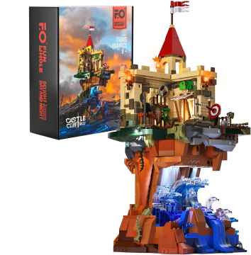 Funwhole F9005 Cliff Castle LED Lighting Model Building Blocks Set: A Thrilling Puzzle Assembly Toy for Kids and Children
