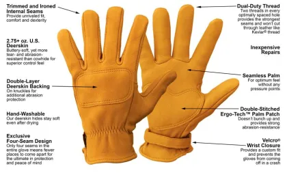 Super  High Quality Deer Skin Full Finger Glove