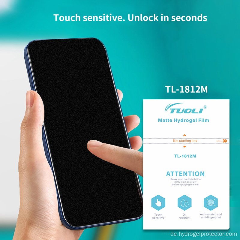 Matthydrogel -Film für Bildschirmschutzmaschine