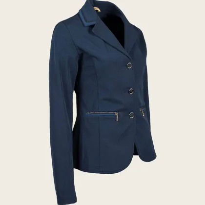 Show Jacket Customized Navy Blue Fabric Women's Jacket