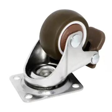 Gray Caster Wheel with Top Brake for Furniture