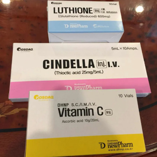 Luthione cindella ácido ascórbico vitamina c clareamento da pele