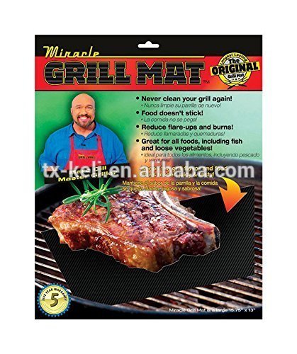 Miracle Grill Mat - Set of 1 Mats Barbecue Mat Nonstick for Outdoor BBQ and Camping Reusable