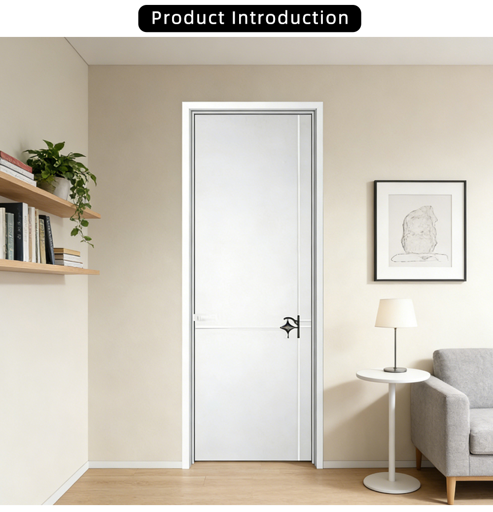 White Frame Minimalist Decorative Glass Swing Door YJ-R033. X