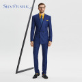 Double Breasted Slim BrideGroom Tuxedo Navy Blue Blazer