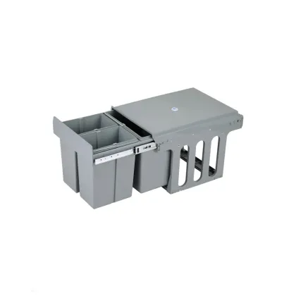 Home Zone Living Kitchen Trash Can - Pull Out Under Cabinet Trash Bin, Dual Compartment Recycling Combo