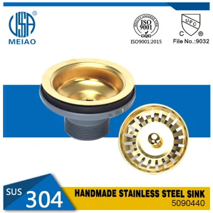 Golden Handmade Kitchen Sink with Drainboard Sink