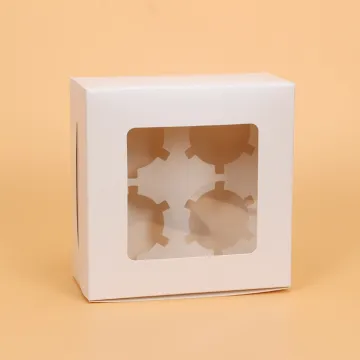 Paper cupcake bouquet box for 4pcs