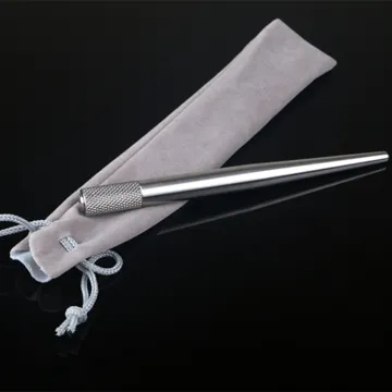 SS Autoclavable manual pen Permanent Makeup Eyebrow Hand Tool Silver Microblading Pen