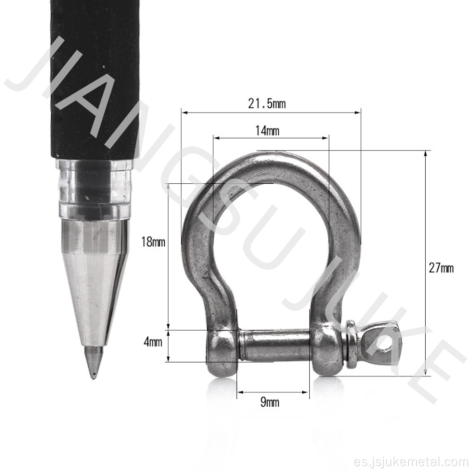 Grillete de forma de arco de acero inoxidable 304/316