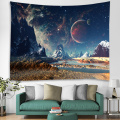 Starry Tapestry Galaxy Tapestry Night Sky Wall Hanging Snow Mountain Planet Drukowanie 3D Wall Art do salonu Sypialnia Home Do